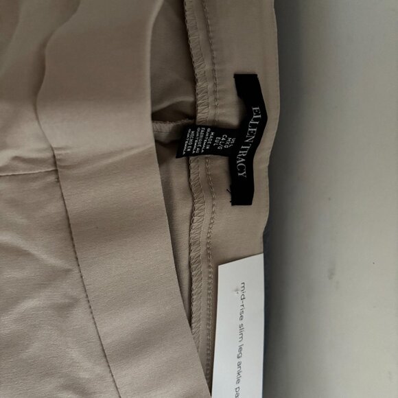 Ellen Tracy slim fit ankle pants - beige - large - brand new! - Picture 2 of 5